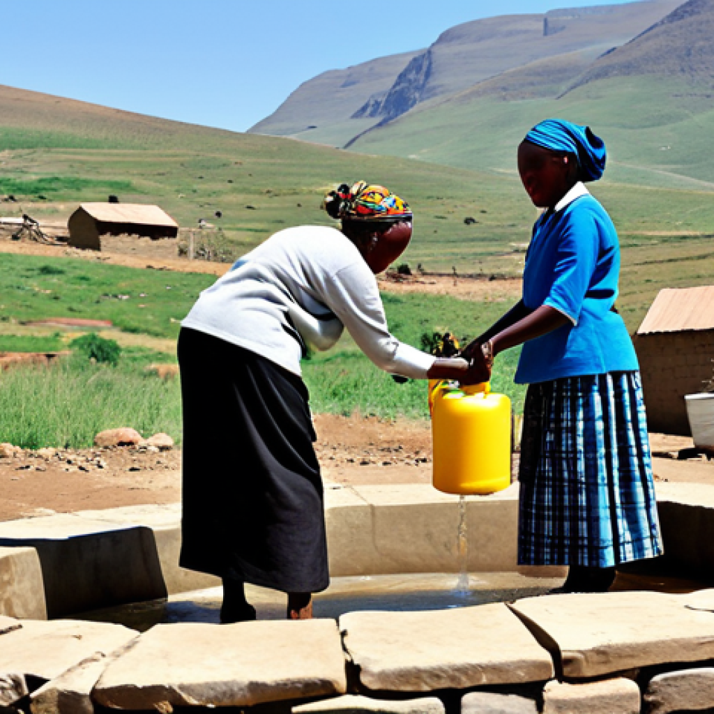 레소토에서 NGO 및 국제기구 활동 - Water Access in Lesotho**

A group of fully clothed African women in modest, traditional Basotho clo...