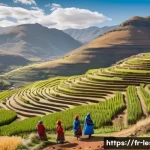 레소토 경제 주요 산업 - A traditional Basotho farmer family working together in a mountainous Lesotho village, cultivating m...