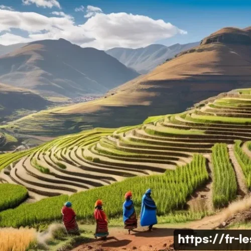 레소토 경제 주요 산업 - A traditional Basotho farmer family working together in a mountainous Lesotho village, cultivating m...