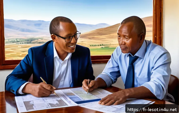 레소토에서의 법률 및 규제 - A professional real estate investor consulting with a local Lesotho lawyer in a traditional office s...